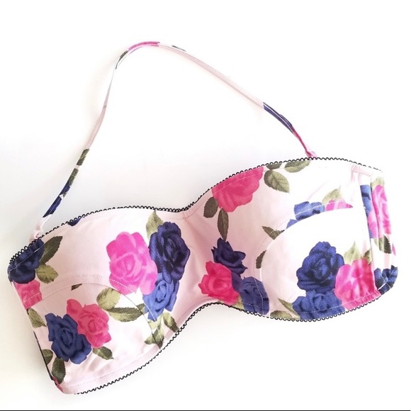 Seafolly | Floral Bustier Halter Swimsuit Top Sz 8 - Picture 2 of 4